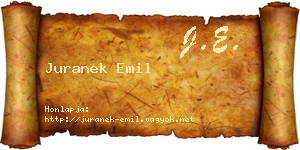 Juranek Emil névjegykártya